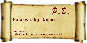 Petrovszky Damos névjegykártya